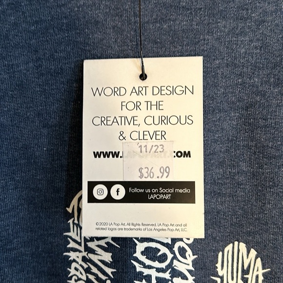 Men's Word Art Crewneck Sweatshirt - Arizona Cities Blue size XL NWT - Picture 3 of 5